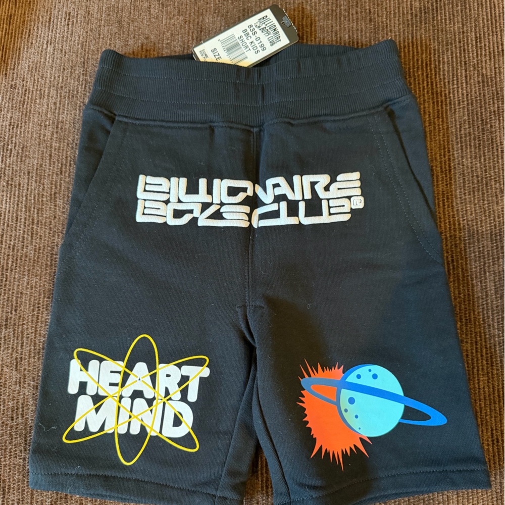 BBC Black Kids Shorts with Space Design 4T